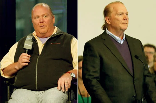 Image of Caption: Chef, Mario Batali shows off dramatic weight loss during court appearance