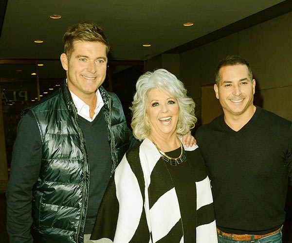 Image of Caption: Bobby Deen with his mother Paula Deen and brother Jamie Deen