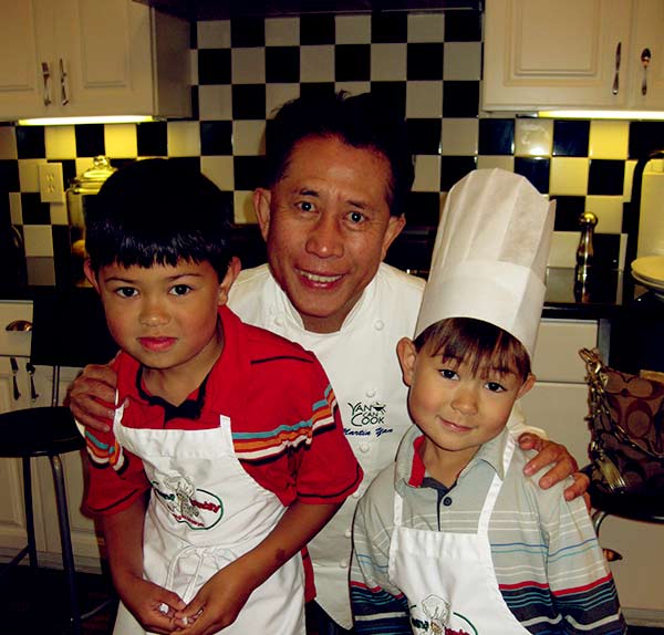 Image of Martin Yan with his kids Devin and Colin Yan