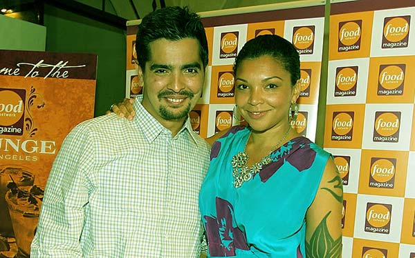 Image of Aaron Sanchez with his wife Ife Sanchez Mora