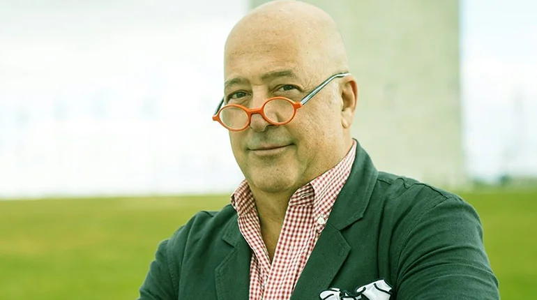 Image of Andrew Zimmern Net worth. His Wife Rishia Haas and Their Divorce.