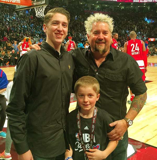 Image of Guy Fieri with son Hunter and Ryder