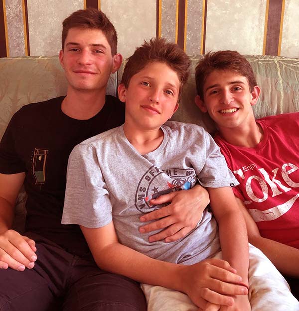 Image of Pati Jinich three sons Julian, Sami, and Alan