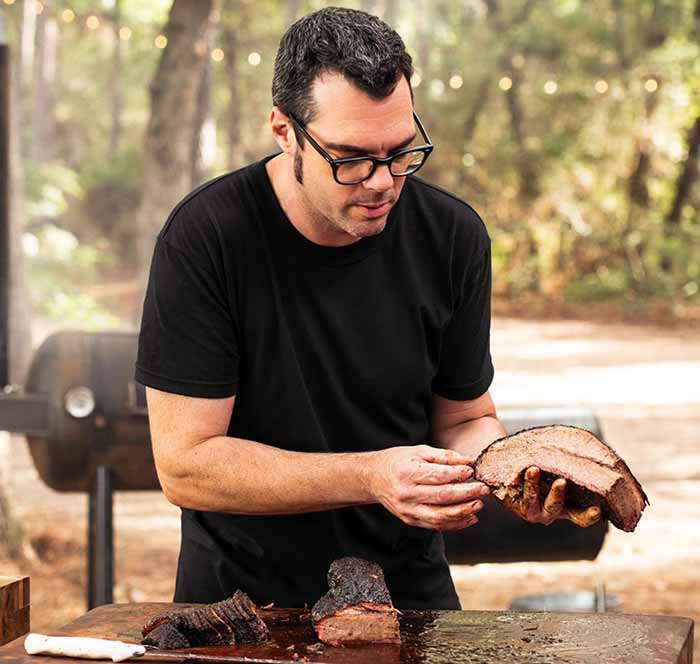 Image of BBQ master, Aaron Franklin.